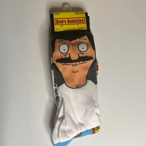 Bob's Burgers 2 Pair Crew Socks Shoe Size 6-12 NWT or for collectors - Picture 2 of 6